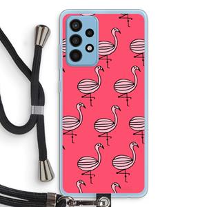 CaseCompany Flamingo: Samsung Galaxy A52 Transparant Hoesje met koord