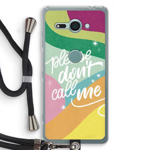 CaseCompany Don't call: Sony Xperia XZ2 Compact Transparant Hoesje met koord
