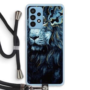 CaseCompany Darkness Lion: Samsung Galaxy A52 Transparant Hoesje met koord