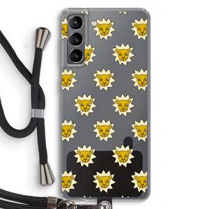 CaseCompany Leeuwenkoppen: Samsung Galaxy S21 Transparant Hoesje met koord