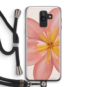 CaseCompany Pink Ellila Flower: Samsung Galaxy J8 (2018) Transparant Hoesje met koord