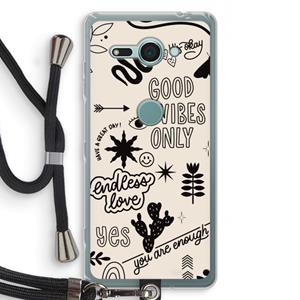 CaseCompany Good vibes: Sony Xperia XZ2 Compact Transparant Hoesje met koord