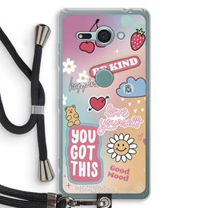 CaseCompany Positivity: Sony Xperia XZ2 Compact Transparant Hoesje met koord