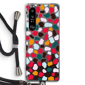 CaseCompany Colored Giraffe: Sony Xperia 1 III Transparant Hoesje met koord