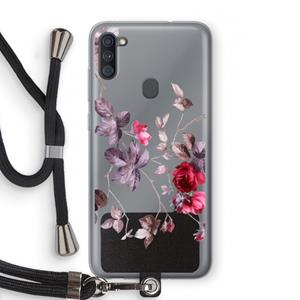 CaseCompany Mooie bloemen: Samsung Galaxy A11 Transparant Hoesje met koord