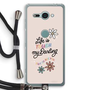 CaseCompany Tough Life: Sony Xperia XZ2 Compact Transparant Hoesje met koord