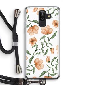 CaseCompany Peachy flowers: Samsung Galaxy J8 (2018) Transparant Hoesje met koord