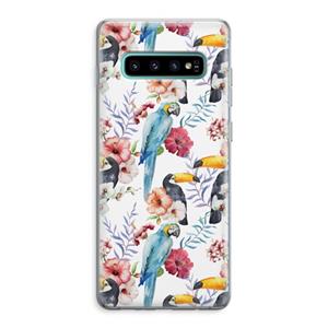 CaseCompany Bloemen tukan: Samsung Galaxy S10 Plus Transparant Hoesje