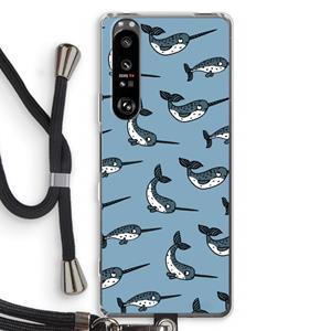 CaseCompany Narwhal: Sony Xperia 1 III Transparant Hoesje met koord