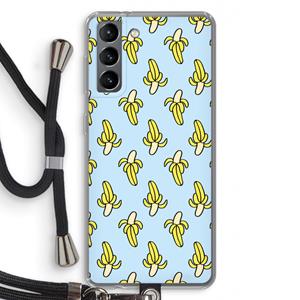 CaseCompany Bananas: Samsung Galaxy S21 Transparant Hoesje met koord