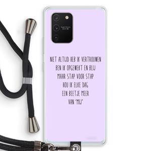 CaseCompany Zelfvertrouwen: Samsung Galaxy S10 Lite Transparant Hoesje met koord