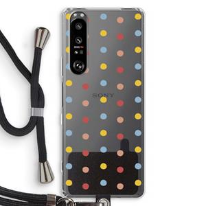 CaseCompany Bollen: Sony Xperia 1 III Transparant Hoesje met koord