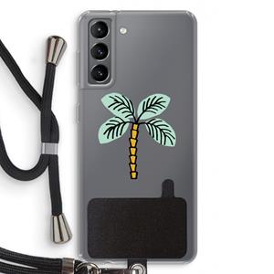 CaseCompany Palmboom: Samsung Galaxy S21 Transparant Hoesje met koord
