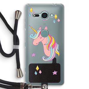 CaseCompany Roze eenhoorn: Sony Xperia XZ2 Compact Transparant Hoesje met koord
