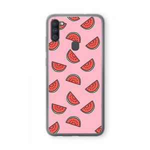 CaseCompany Watermeloen: Samsung Galaxy A11 Transparant Hoesje
