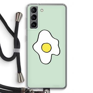 CaseCompany Spiegelei: Samsung Galaxy S21 Transparant Hoesje met koord