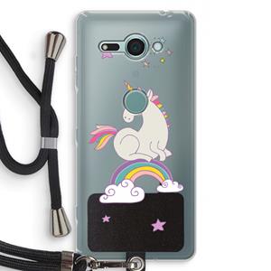 CaseCompany Regenboog eenhoorn: Sony Xperia XZ2 Compact Transparant Hoesje met koord