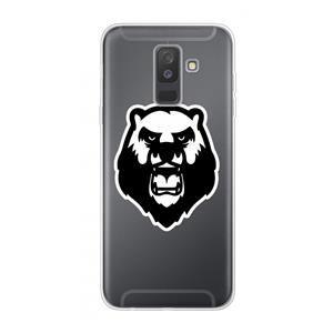 CaseCompany Angry Bear (white): Samsung Galaxy A6 Plus (2018) Transparant Hoesje