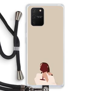 CaseCompany I drink wine: Samsung Galaxy S10 Lite Transparant Hoesje met koord