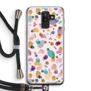 CaseCompany Terrazzo Memphis Pink: Samsung Galaxy J8 (2018) Transparant Hoesje met koord