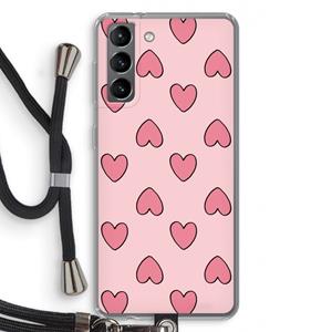 CaseCompany Ondersteboven verliefd: Samsung Galaxy S21 Transparant Hoesje met koord
