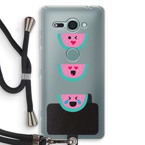 CaseCompany Smiley watermeloen: Sony Xperia XZ2 Compact Transparant Hoesje met koord