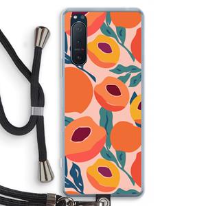 CaseCompany Perzik: Sony Xperia 5 II Transparant Hoesje met koord