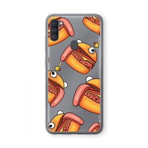 CaseCompany Hamburger: Samsung Galaxy A11 Transparant Hoesje