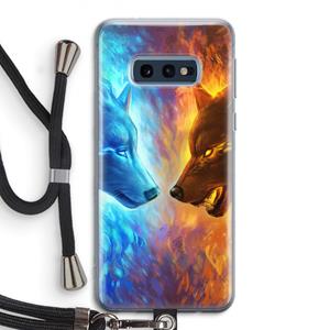 CaseCompany Fire & Ice: Samsung Galaxy S10e Transparant Hoesje met koord