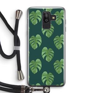CaseCompany Monstera leaves: Samsung Galaxy J8 (2018) Transparant Hoesje met koord