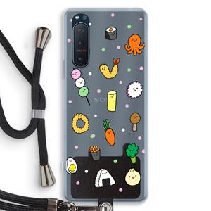 CaseCompany Happy bento friends: Sony Xperia 5 II Transparant Hoesje met koord
