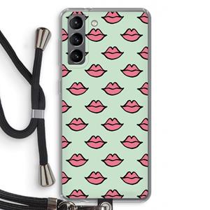 CaseCompany Lipjes: Samsung Galaxy S21 Transparant Hoesje met koord