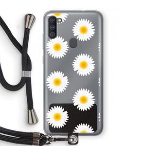 CaseCompany Margrietjes: Samsung Galaxy A11 Transparant Hoesje met koord