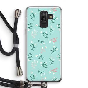 CaseCompany Small white flowers: Samsung Galaxy J8 (2018) Transparant Hoesje met koord