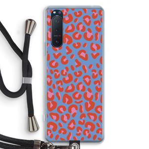 CaseCompany Leopard blue: Sony Xperia 5 II Transparant Hoesje met koord