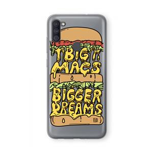 CaseCompany Big Macs Bigger Dreams: Samsung Galaxy A11 Transparant Hoesje