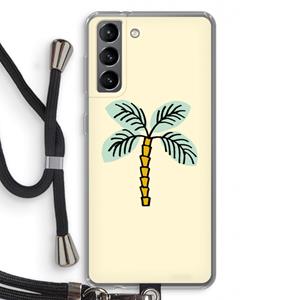 CaseCompany Palmboom: Samsung Galaxy S21 Transparant Hoesje met koord