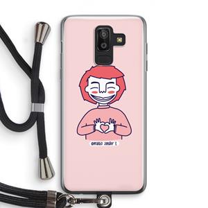CaseCompany Hartje: Samsung Galaxy J8 (2018) Transparant Hoesje met koord