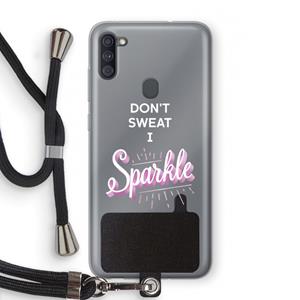 CaseCompany Sparkle quote: Samsung Galaxy A11 Transparant Hoesje met koord
