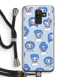 CaseCompany Gezichtjes: Samsung Galaxy J8 (2018) Transparant Hoesje met koord