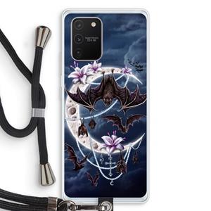 CaseCompany Vleermuizen Maan: Samsung Galaxy S10 Lite Transparant Hoesje met koord