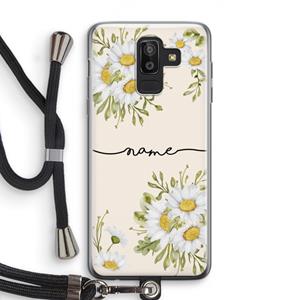 CaseCompany Daisies: Samsung Galaxy J8 (2018) Transparant Hoesje met koord