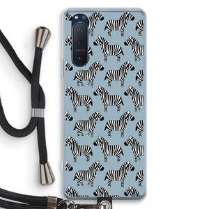 CaseCompany Zebra: Sony Xperia 5 II Transparant Hoesje met koord