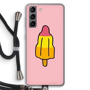CaseCompany Raketijsje: Samsung Galaxy S21 Transparant Hoesje met koord
