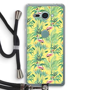 CaseCompany Flamingo party: Sony Xperia XZ2 Compact Transparant Hoesje met koord