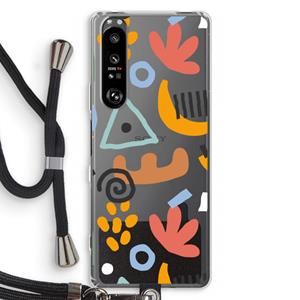CaseCompany Abstract: Sony Xperia 1 III Transparant Hoesje met koord