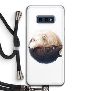 CaseCompany Yin Yang Wolves: Samsung Galaxy S10e Transparant Hoesje met koord