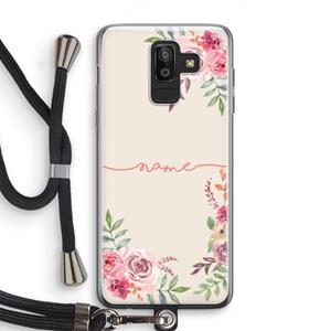 CaseCompany Rozen: Samsung Galaxy J8 (2018) Transparant Hoesje met koord