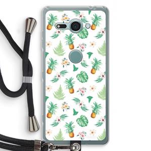 CaseCompany Ananas bladeren: Sony Xperia XZ2 Compact Transparant Hoesje met koord