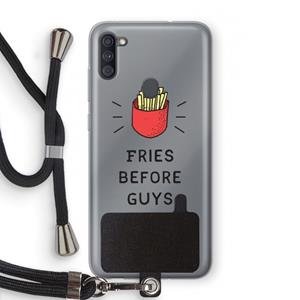 CaseCompany Fries before guys: Samsung Galaxy A11 Transparant Hoesje met koord